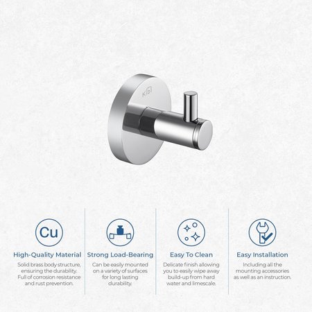 Kibi Circular Bathroom Towel & Robe Hook KBA1401CH